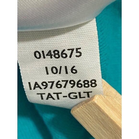 Tommy Hilfiger Women's Collared V-Neck Short Sleeve Polo Top Teal Size Small - Picture 8 of 8